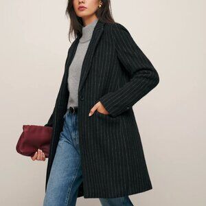 Reformation Whitmore Coat Pinstripe - Size Medium NWT